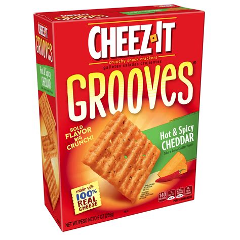 Cheez-It Grooves Hot & Spicy Cheddar Cheese Cracker Chips 9 oz. - Walmart.com