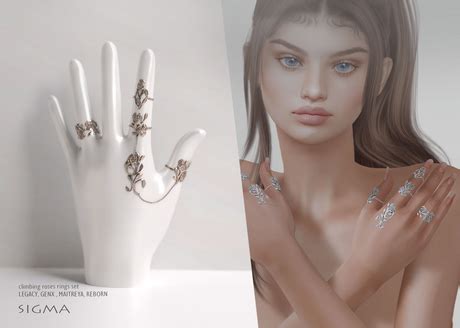 Second Life Marketplace - SIGMA Climbing roses rings set