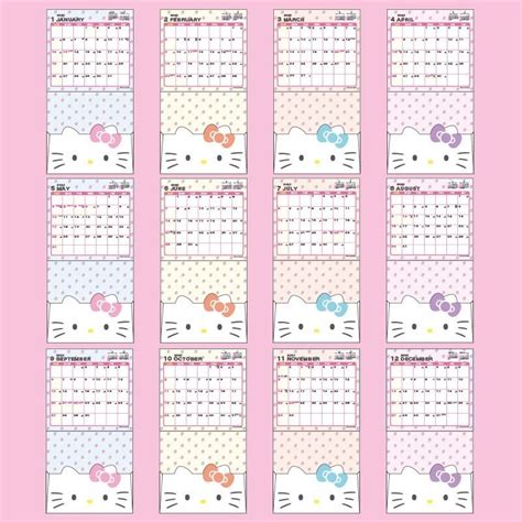 Hello Kitty Wall Calendar W/Pocket 2020 - The Kitty Shop