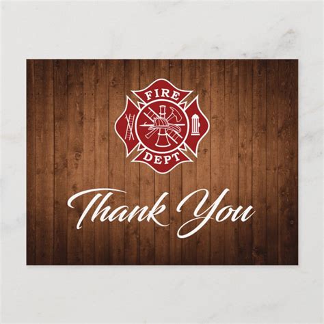 Firefighter Thank You Card | Zazzle