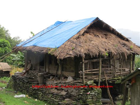 Sikkim- A Look Back View: Antique Lepcha House at Tashiding Chongrang