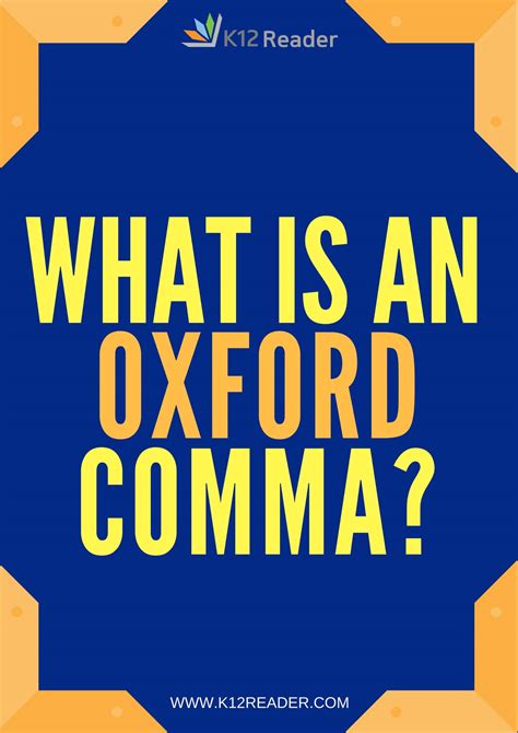 Oxford Comma - Definition & Examples | K12Reader