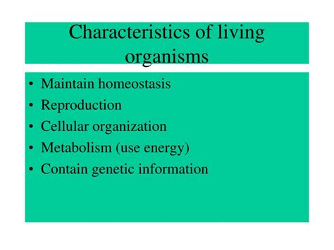 PPT - What are the characteristics of living organisms? PowerPoint ...