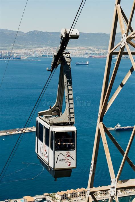 Cable car in Gibraltar. editorial photography. Image of rock - 125157717