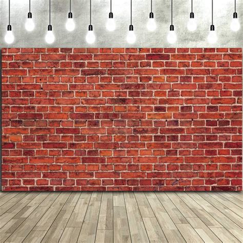 Buy Red Brick Wall Party Backdrop, Large Fabric Red Brick Sign Photo Backdrops Background for ...