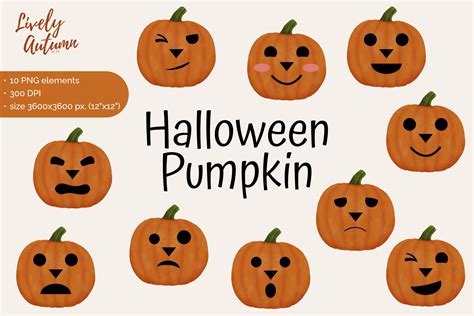 Halloween Pumpkin Face Clip Art PNG File Graphic by LivelyAutumn 11.11 ...