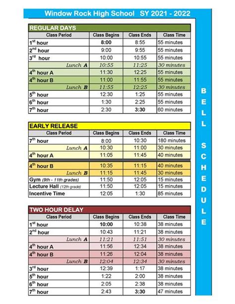 Bell Schedules / Regular Bell Schedule