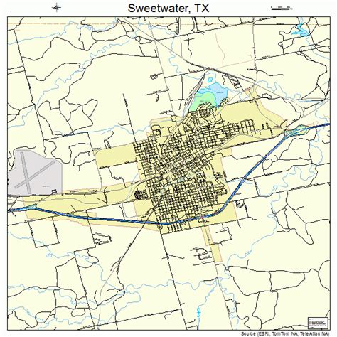 Sweetwater Texas Street Map 4871540