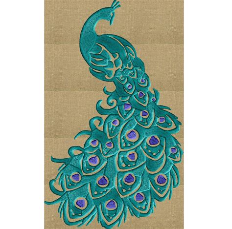 Peacock Bird of paradise EMBROIDERY DESIGN file Instant