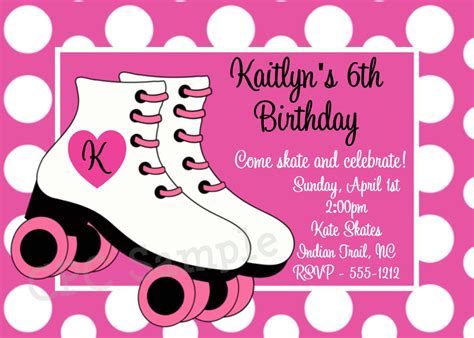 Free Printable Roller Skating Birthday Party Invitations | DOLANPedia Invitation