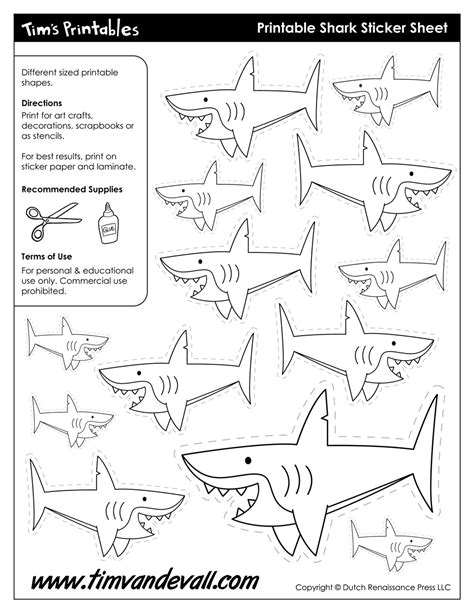 Shark Templates – Tim's Printables