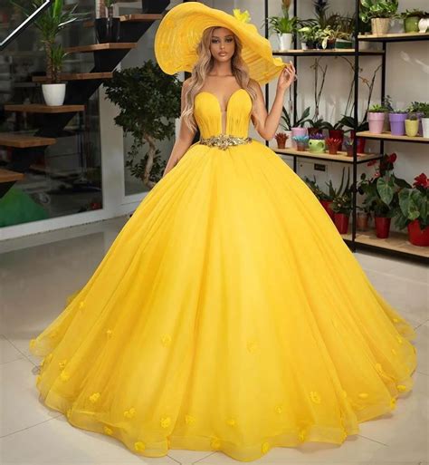 Bright Yellow Long Prom Dresses With Sweetheart Pleats Floor Length Custom Made Formal Evening ...