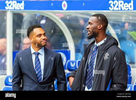 Danilo and Abdullah Sima, both players with Rangers FC, in pre-match ...