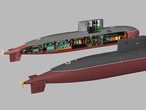 Kilo Class Submarine With Interior - 3D Model by FiniasK