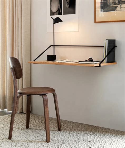 Rail Wall-Mounted Desk - 2 Colors | Wall mounted desk, Desks for small ...