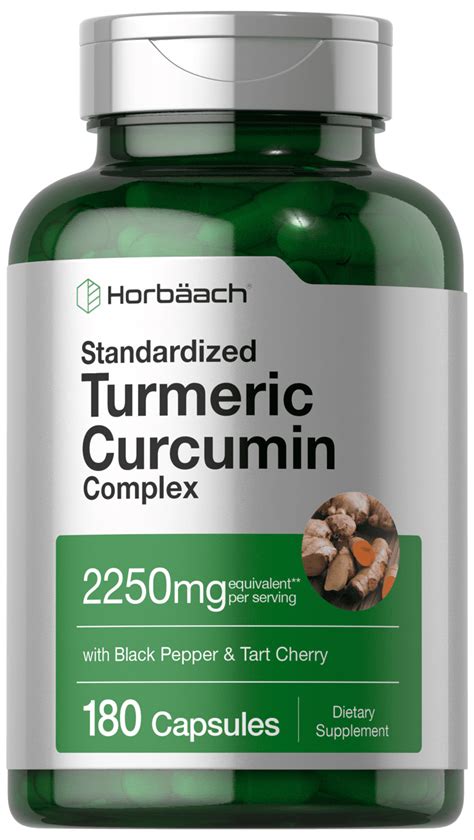 Horbaach Turmeric Curcumin Supplement with Black Pepper & Tart Cherry ...