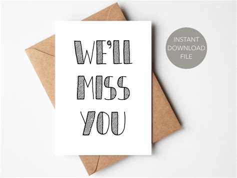 We Will Miss You Card Printable