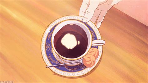 Гифка аниме еда аниме anime coffee гиф картинка, скачать анимированный gif на GIFER