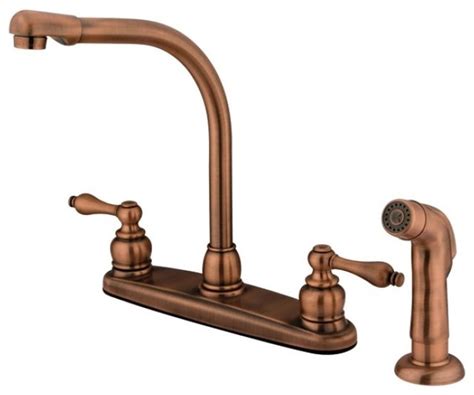 High Arch Antique Copper Kitchen Faucet with Sprayer - Contemporary - Kitchen Faucets - by ...