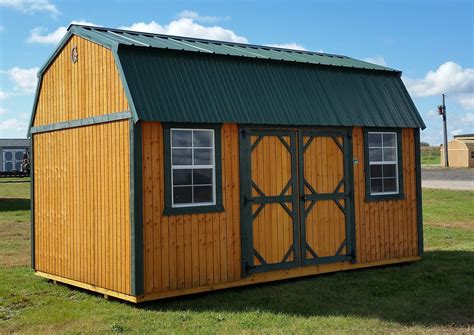 Grandview Buildings 10x16 Side Lofted Barn. Green metal roof with ...