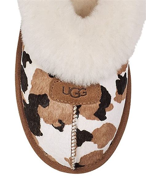 UGG Coquette Cow-Print Sheepskin Slippers | TheBay