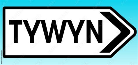 Tywyn Road sign Stock Illustration | Adobe Stock