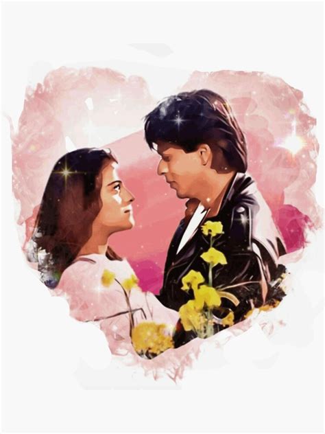 "Shahrukh Khan and Kajol in DDLJ" Sticker for Sale by Danlatif | Redbubble