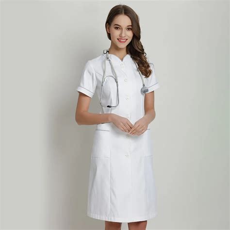 White Nurse Dress Medical Scrub Uniform Hospital Nurses Dresses ...