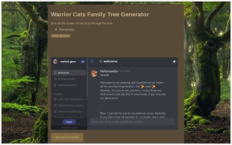 Warrior Cats Family Tree Generator