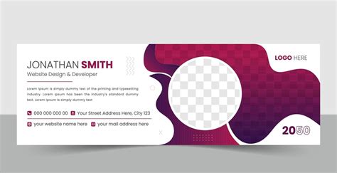 Creative email signature template. Corporate mail business email signature vector banner ...