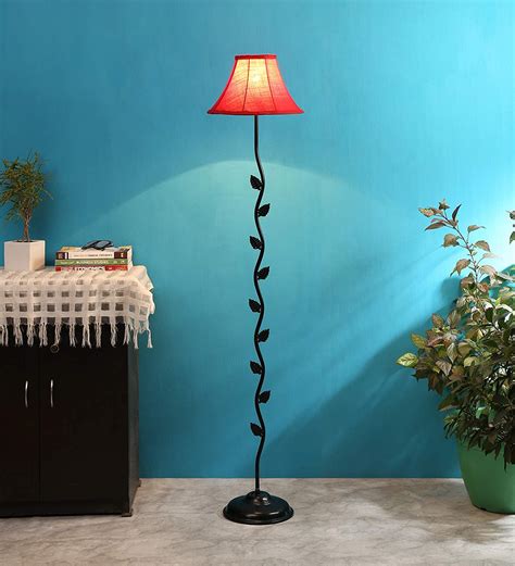 Soft Back Designer Leaf Iron Standing Floor Lamp (Red) – DecorGlance