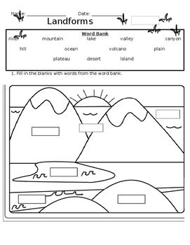 Landform Quiz by Elementary Science Resources | Teachers Pay Teachers