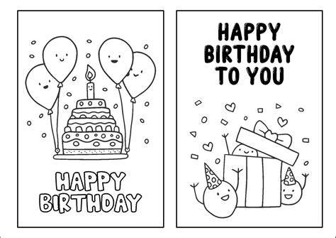 Coloring Birthday Cards Free Printable - Printable Templates Free