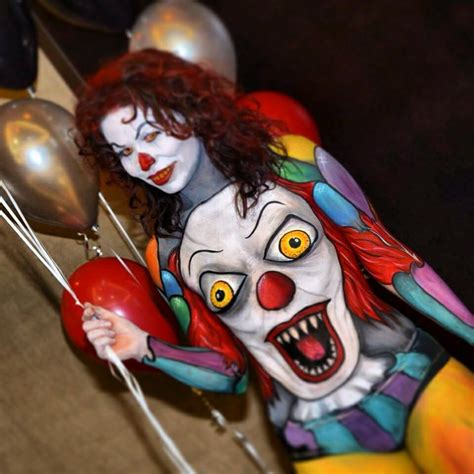 Creepy Pennywise #facepainting #clown #bodypainting | Body art painting ...