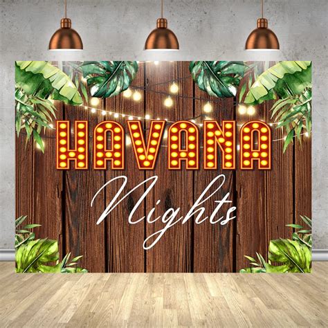 Buy Lofaris Havana Nights Wood Backdrop Palm Leaves Adult Birthday ...