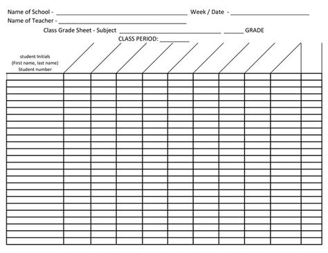 Free Printable Grading Sheets For Teachers - Printable Words Worksheets