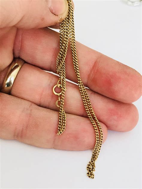 Vintage 9ct gold 16 inch gold chain - fully hallmarked