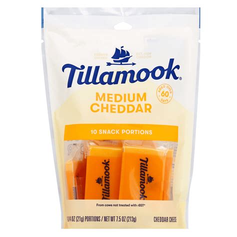 Tillamook Medium Cheddar Cheese Snacks, 7.5oz, 10ct - Walmart.com