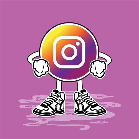 social media icon, cute character cartoon logo design, instagram vector illustration. 12555749 ...