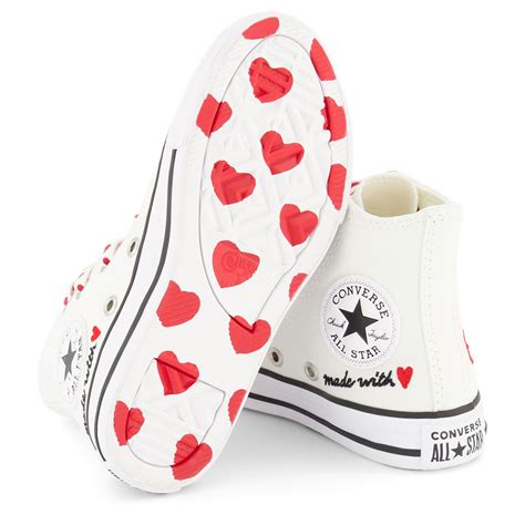 Converse - White Made with Love Chuck Taylor All Star Hi Tops Sneakers - Melijoe