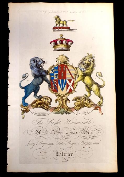 Coat of arms of Lieutenant-General Hugh Percy (1742-1817), 3rd Baron Percy (GB 1722), later 2nd ...