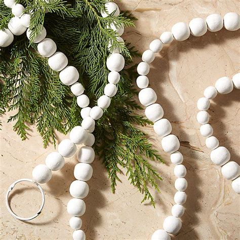 Matte White Wood Garland | | Modern holiday decor, White garland, Minimalist christmas