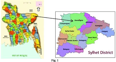 Map showing the location of Ratargul swamp forest, Sylhet, Bangladesh ...