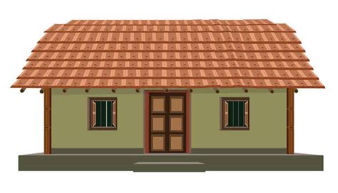 Indian rural poor house background with road #cartoon :: Behance