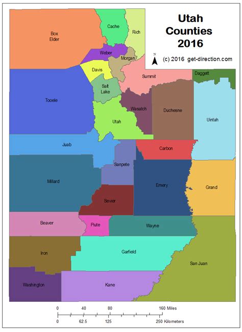 Map of Utah Counties