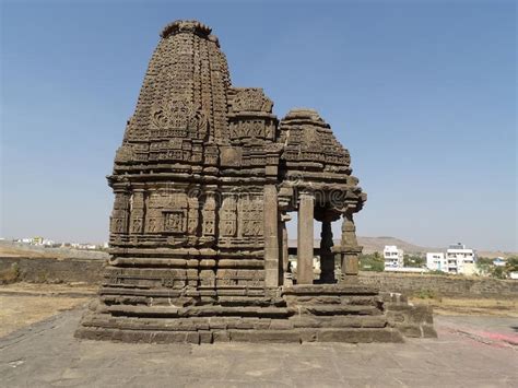 Ancient Temple Architecture - Gondeshwar Temple Stock Photo - Image of sinnar, architecture ...