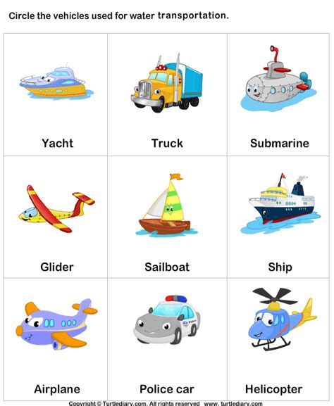 Transportation by Water | Turtle Diary Worksheet