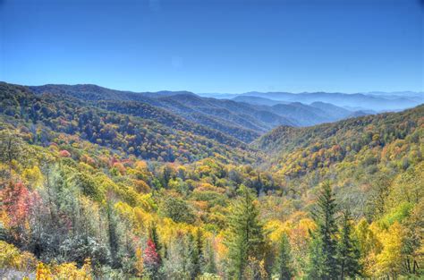 Oconaluftee Overlook in the Great Smoky Mountains of Western North ...