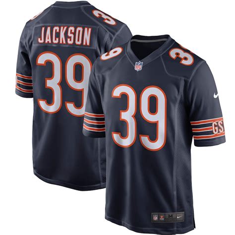 Men's Nike Eddie Jackson Navy Chicago Bears Player Game Jersey