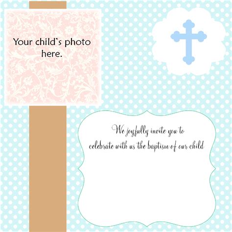 Download and share clipart about Blank Invitation Templates Free Baptismal Invitation - Christe ...